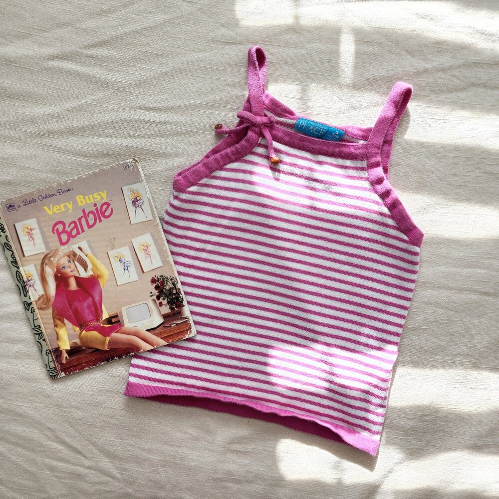 Older Knit Strappy Striped Top 5t